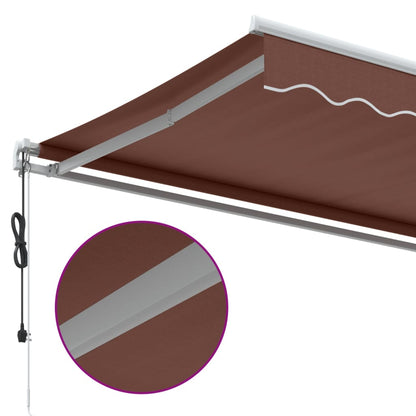 Toldo retrátil automático 350x250 cm castanho