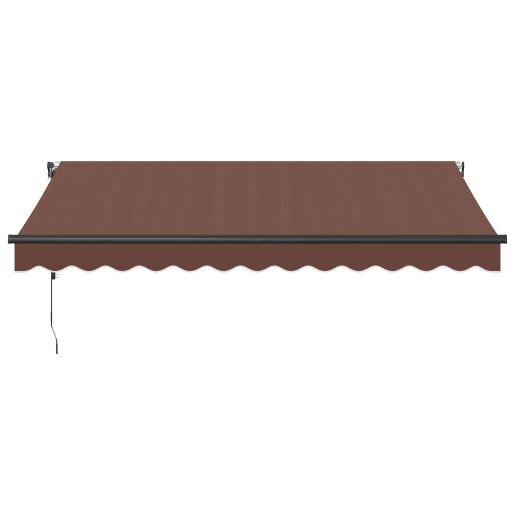 Toldo retrátil automático com luzes LED 350x250 cm castanho