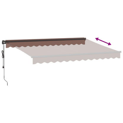 Toldo retrátil automático com luzes LED 350x250 cm castanho