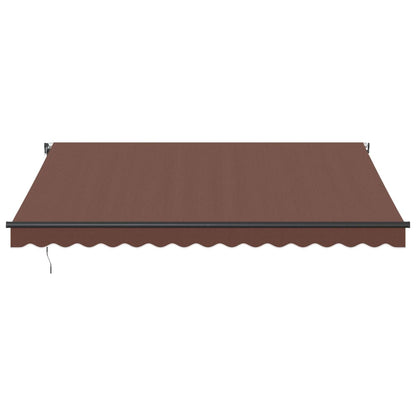 Toldo retrátil automático com luzes LED 400x300 cm castanho