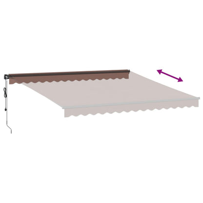 Toldo retrátil automático com luzes LED 400x300 cm castanho