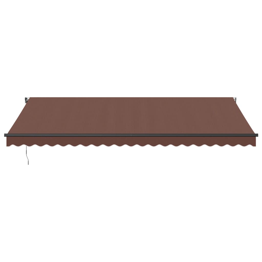 Toldo retrátil automático com luzes LED 500x300 cm castanho