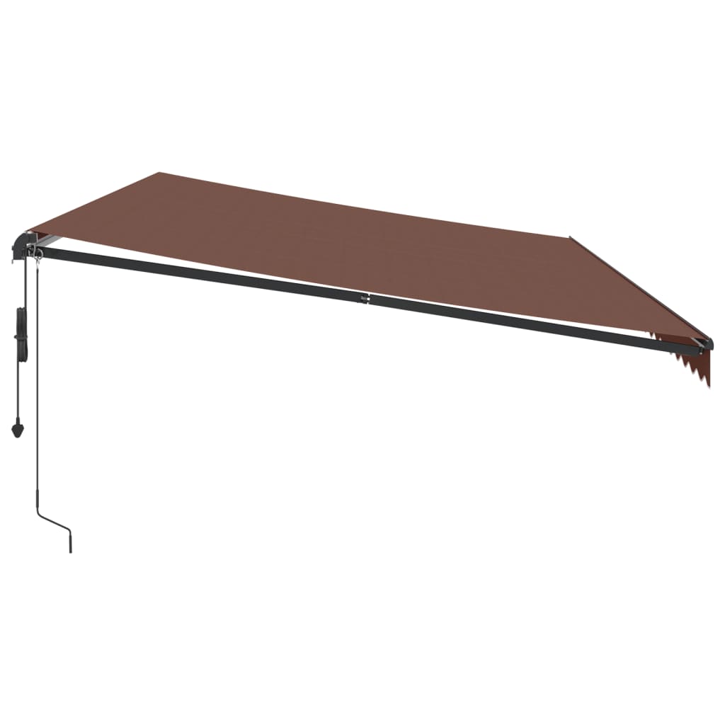 Toldo retrátil automático com LEDs 600x300 cm castanho