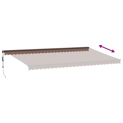 Toldo retrátil automático com LEDs 600x300 cm castanho