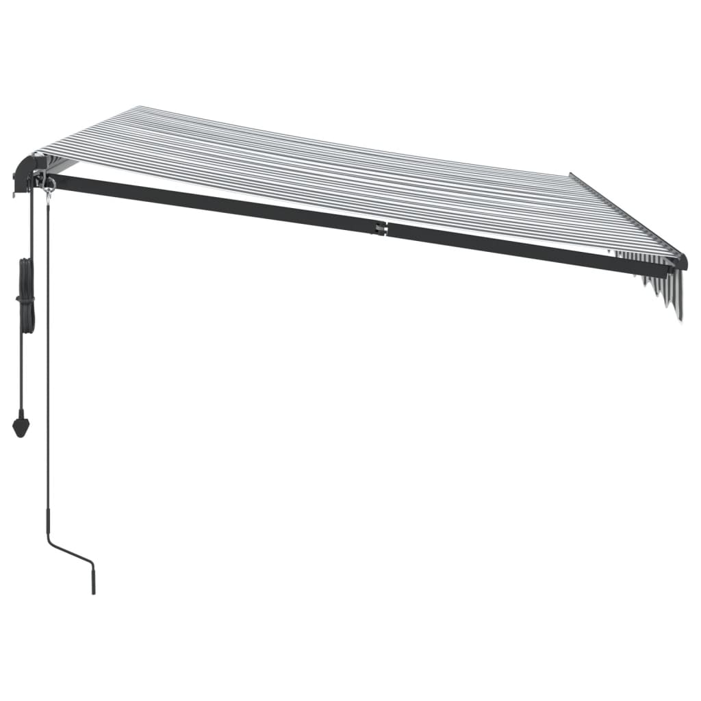 Toldo retrátil automático 300x250 cm antracite e branco