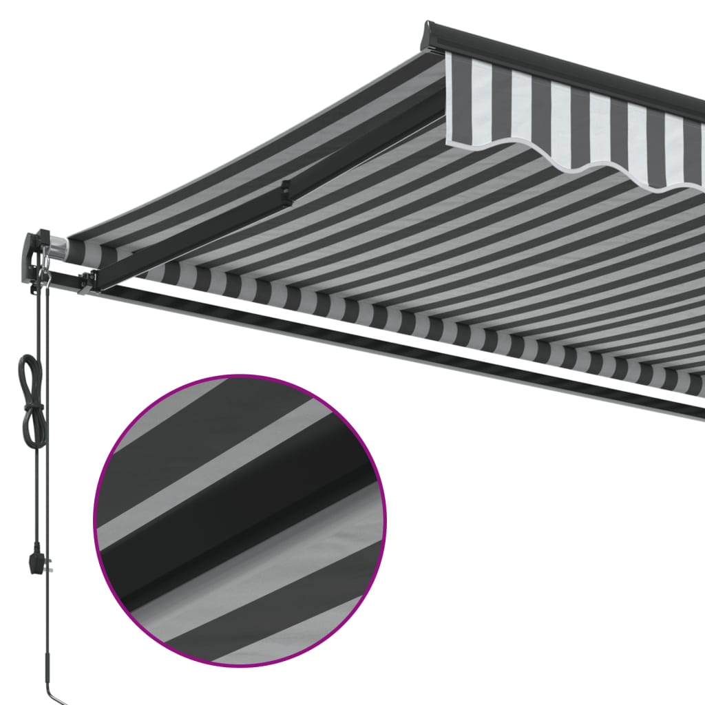 Toldo retrátil automático 300x250 cm antracite e branco