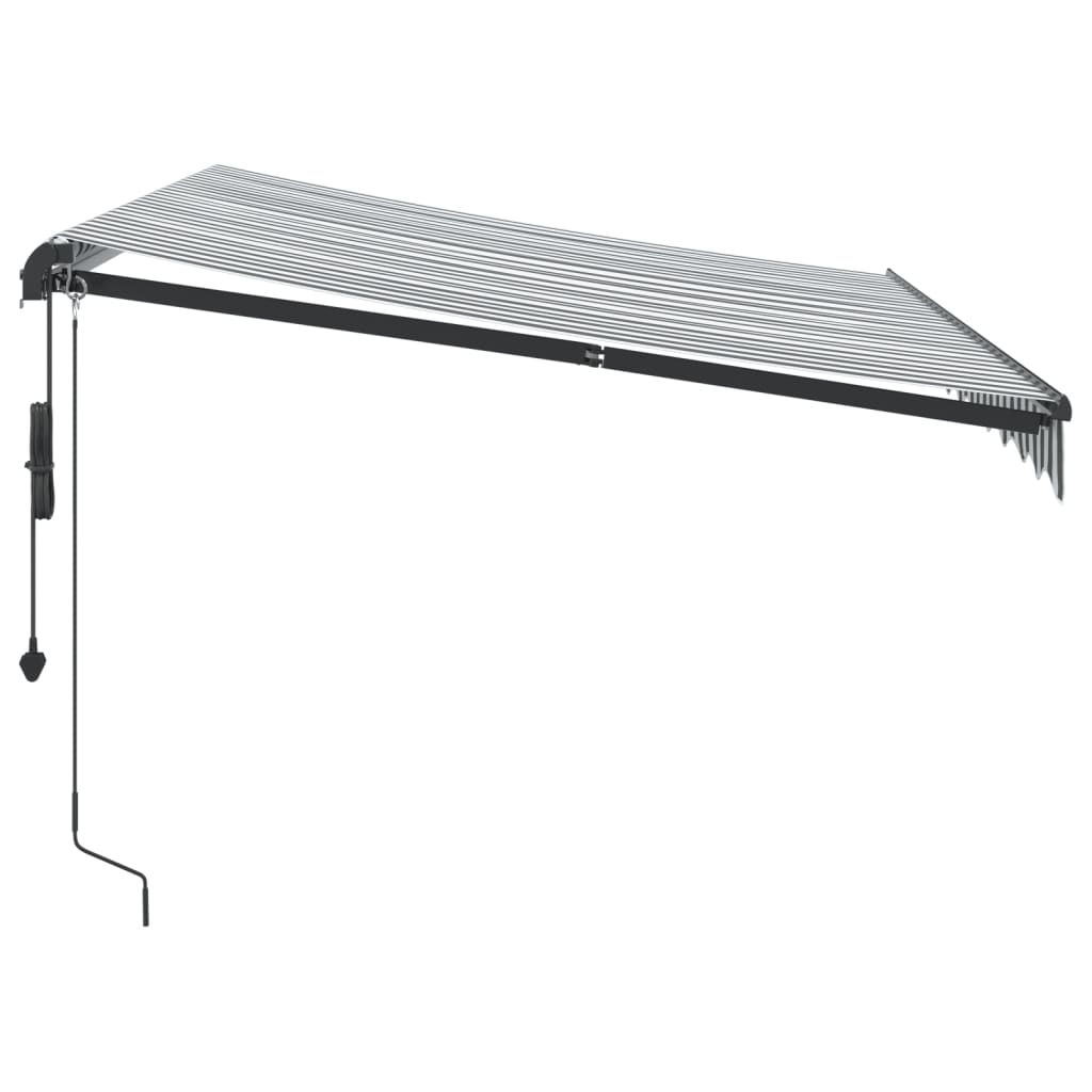 Toldo retrátil automático com LEDs 300x250 cm antracite/branco