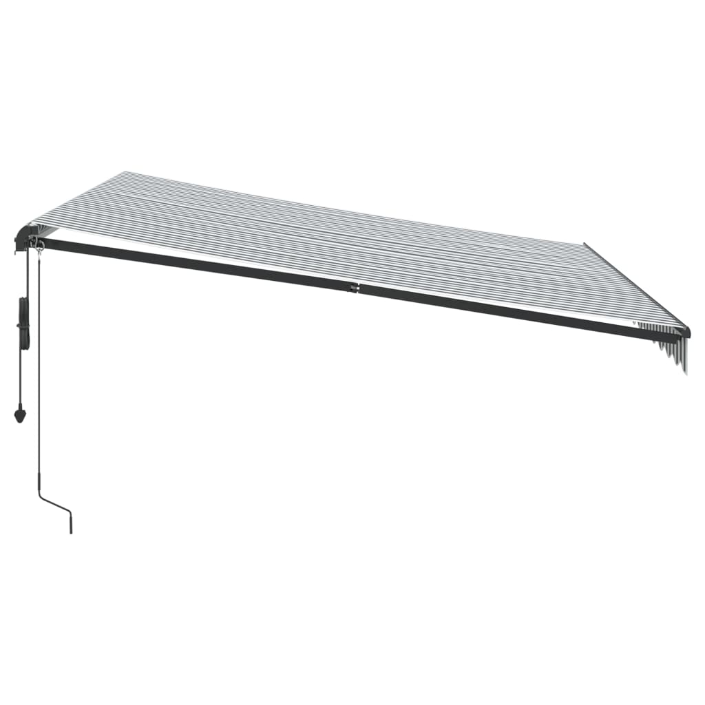 Toldo retrátil automático com LEDs 400x300 cm antracite/branco