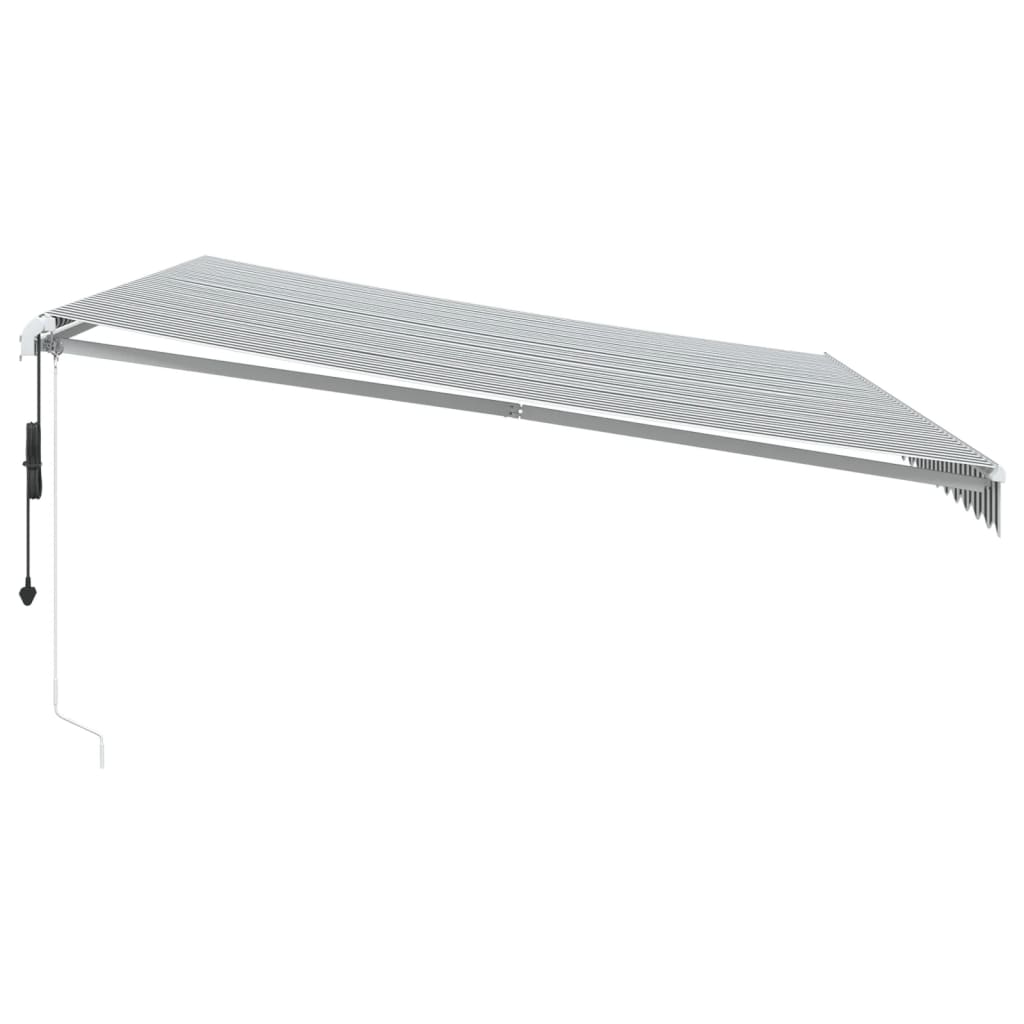 Toldo retrátil automático 500x300 cm antracite e branco