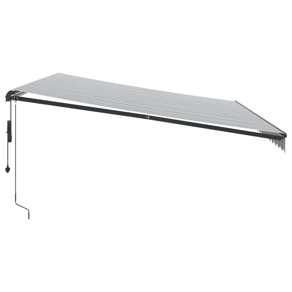 Toldo retrátil automático 500x300 cm antracite e branco