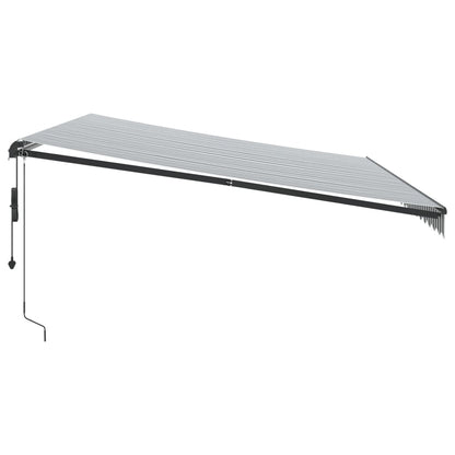 Toldo retrátil automático 500x300 cm antracite e branco