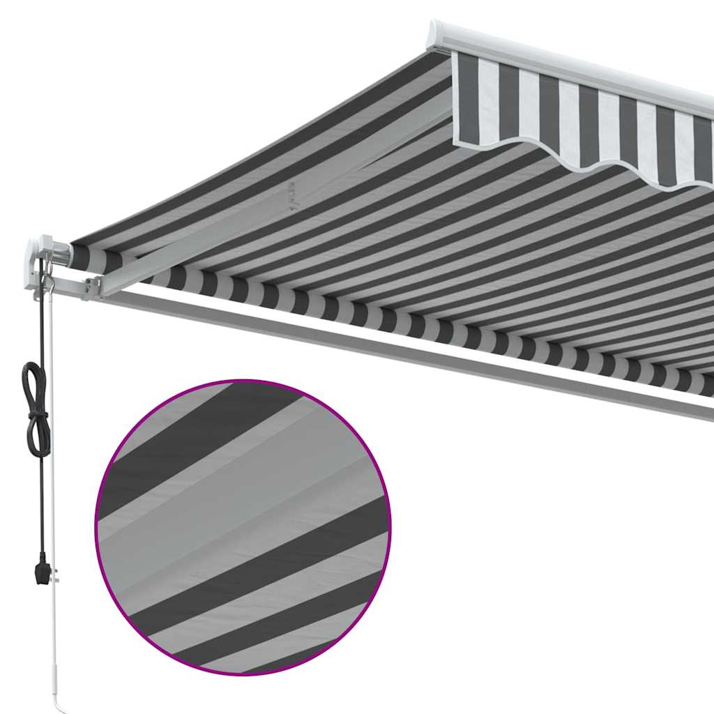 Toldo retrátil automático 500x300 cm antracite e branco