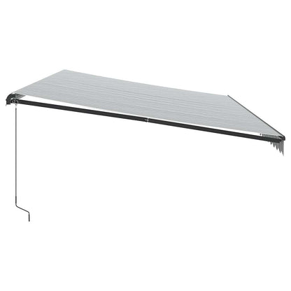 Toldo retrátil manual com luzes LEDs 600x300cm antracite/branco