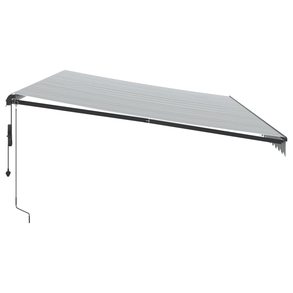 Toldo retrátil automático 600x300 cm antracite e branco