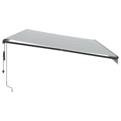 Toldo retrátil automático 600x300 cm antracite e branco