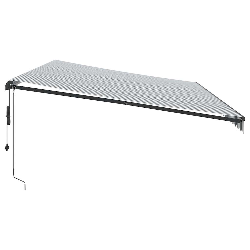 Toldo retrátil automático com LEDs 600x300 cm antracite/branco