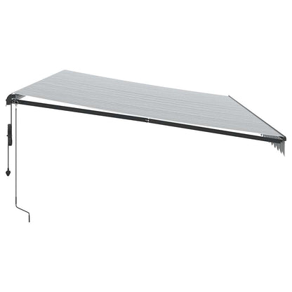 Toldo retrátil automático com LEDs 600x300 cm antracite/branco