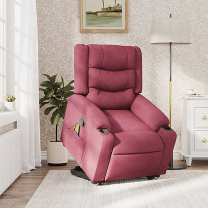 Poltrona de massagens reclin. elevatória tecido vermelho tinto