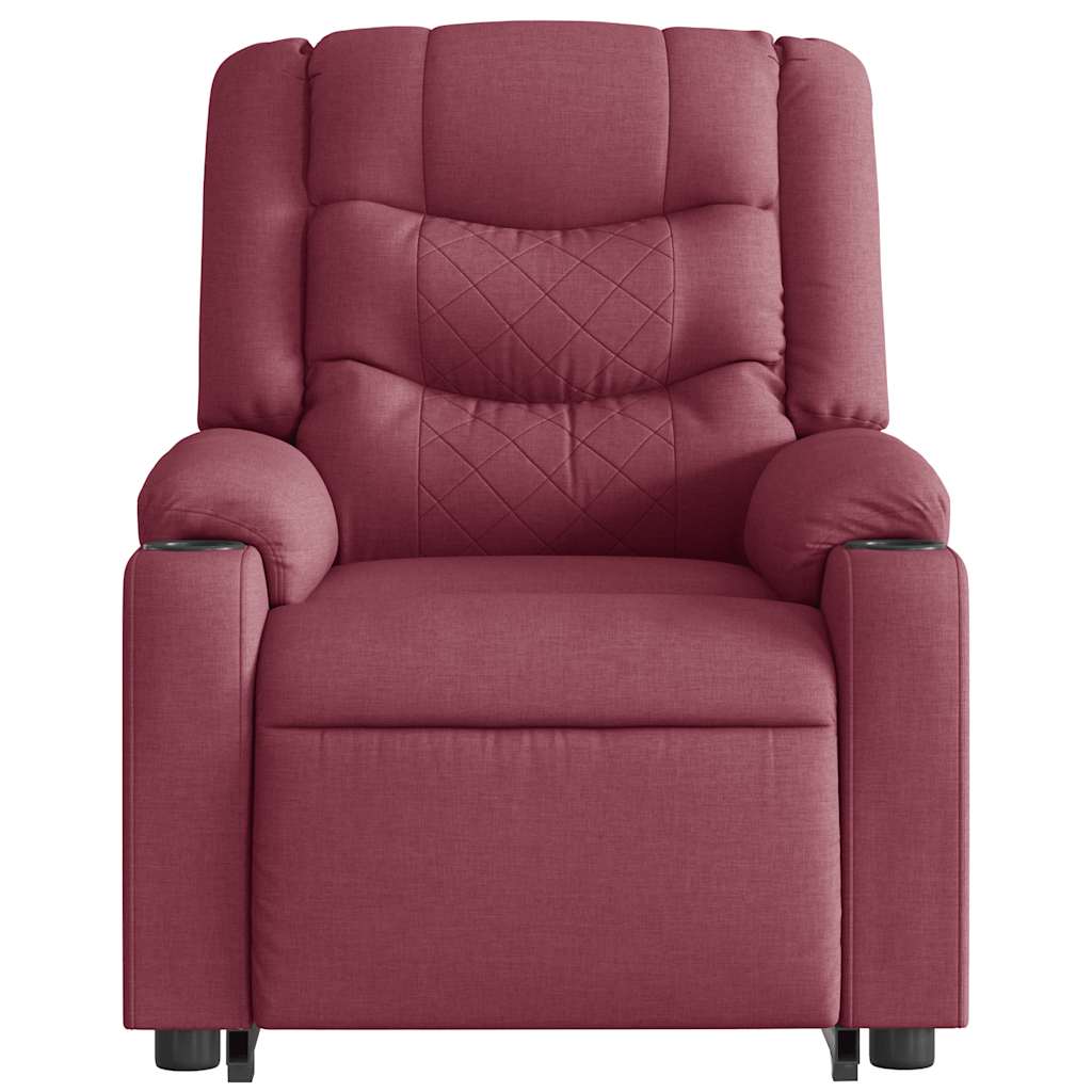 Poltrona de massagens reclin. elevatória tecido vermelho tinto