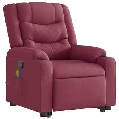 Poltrona de massagens reclin. elevatória tecido vermelho tinto