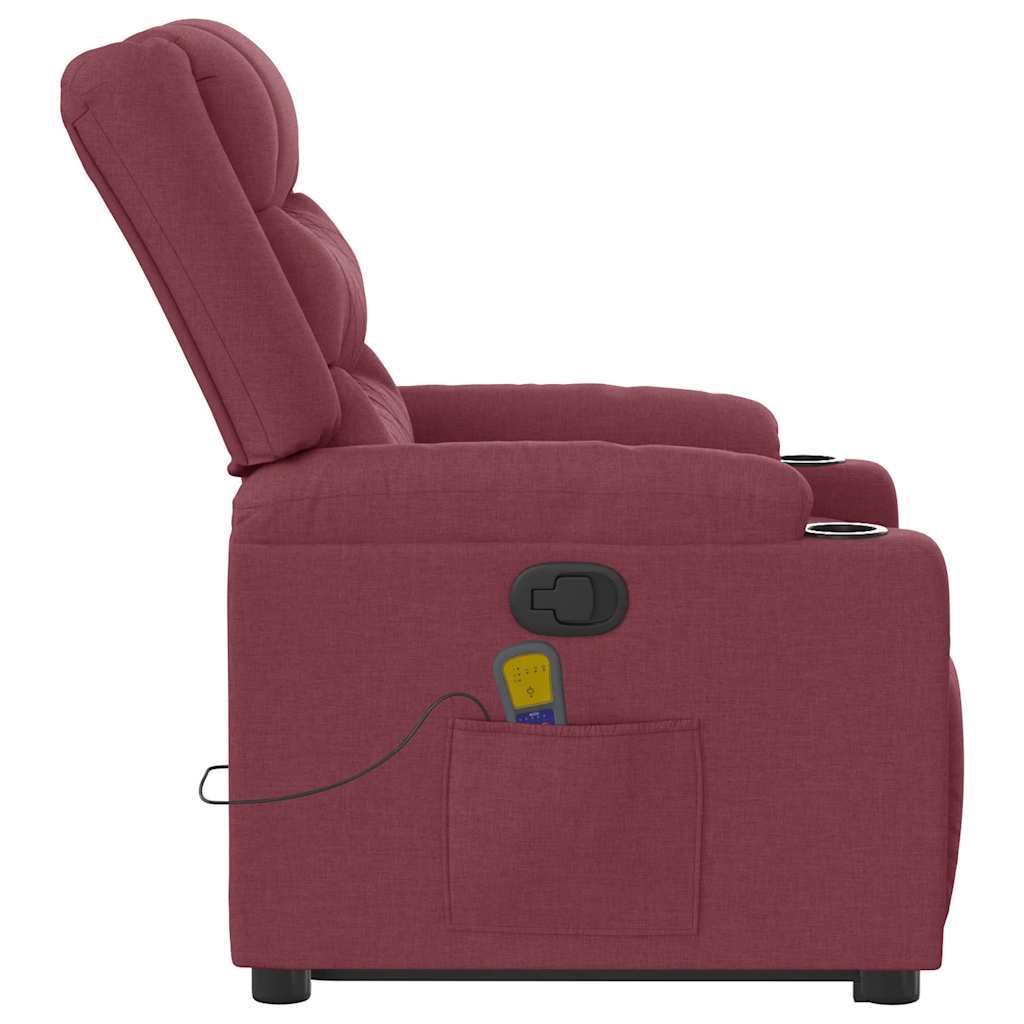 Poltrona de massagens reclin. elevatória tecido vermelho tinto