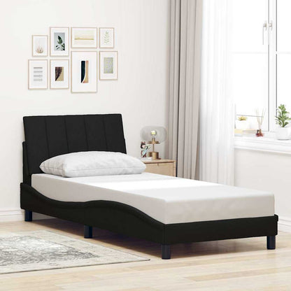 Estrutura de cama sem colchão 80x200 cm tecido preto