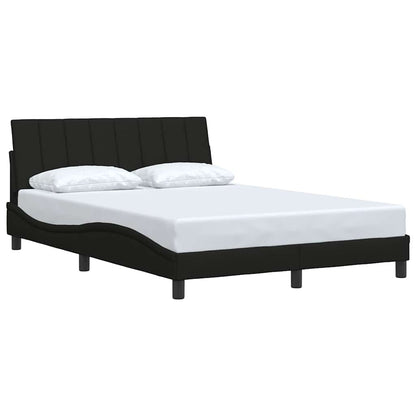 Estrutura de cama sem colchão 140x190 cm tecido preto