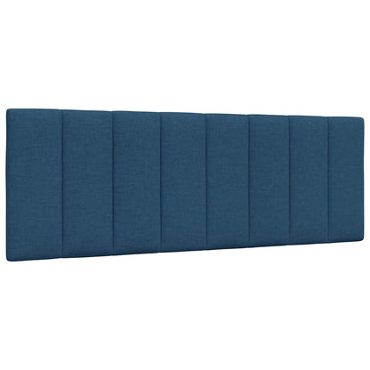 Estrutura de cama sem colchão 140x190 cm tecido azul