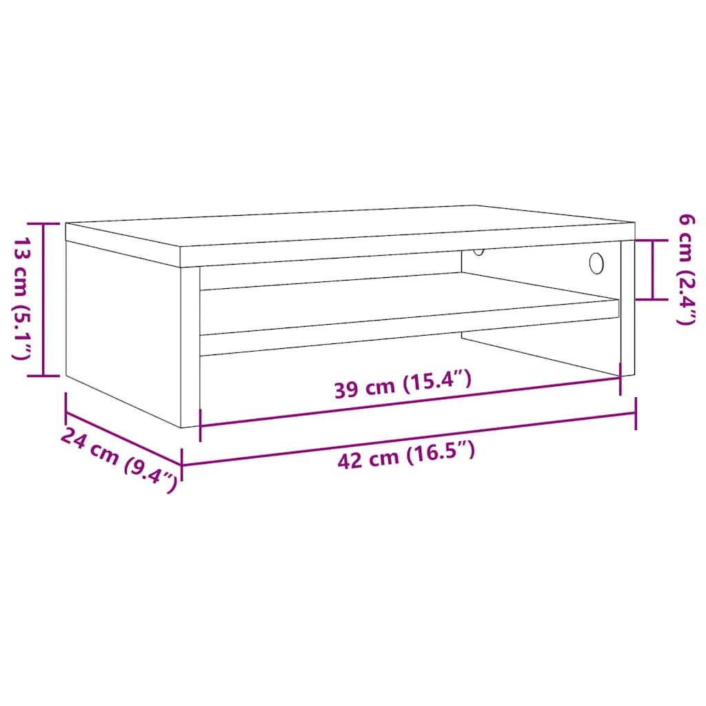 Suporte para monitor 42x24x13cm deriv. de madeira madeira velha