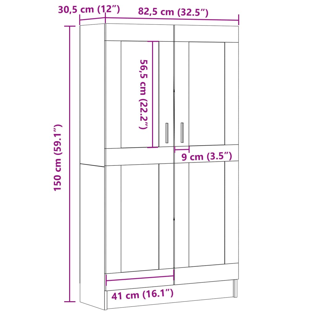 Estante 82,5x30,5x150 cm derivados de madeira madeira velha