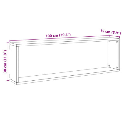 Prateleiras de parede cubos 4 pcs deriv. madeira madeira velha