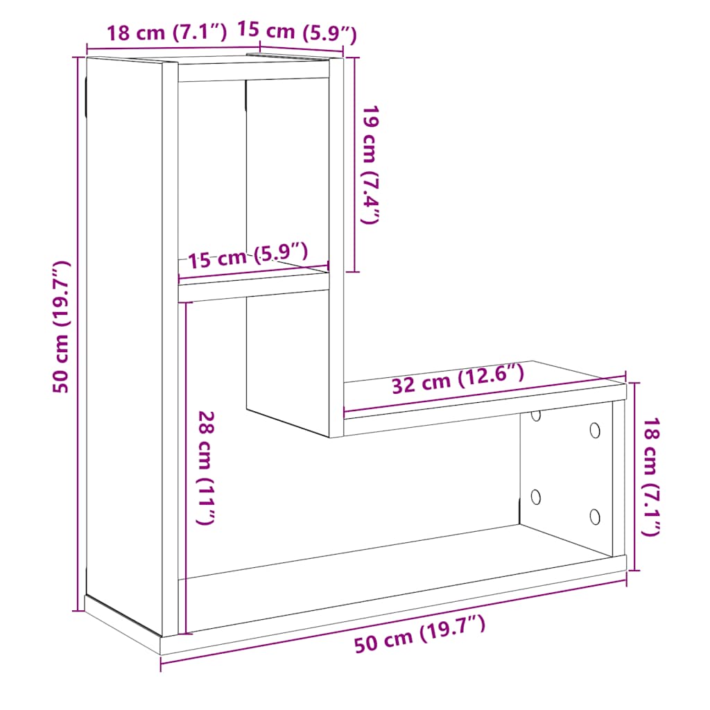 Prateleiras de parede cubos 2 pcs deriv. madeira madeira velha