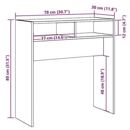 Mesa consola 78x30x80 cm derivados de madeira madeira velha