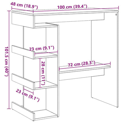 Mesa de bar com prateleiras 100x48x101,5 cm madeira velha