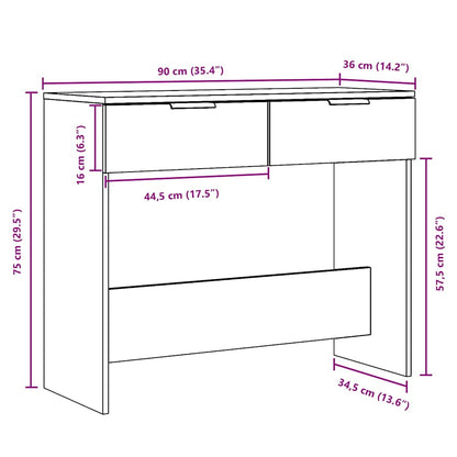 Mesa consola 90x36x75 cm derivados de madeira madeira velha