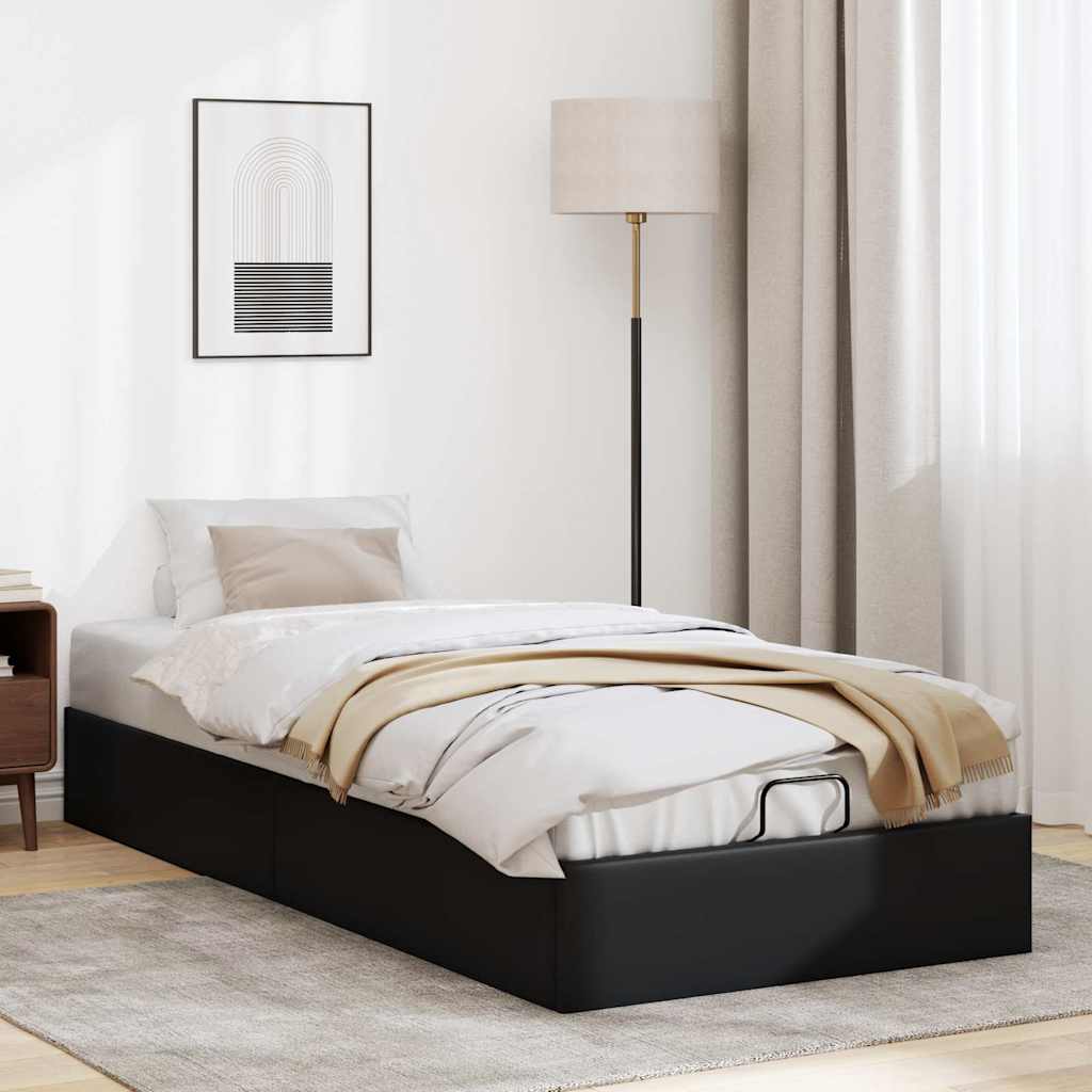 Estrutura de cama otomana sem colchão 90x190 cm preto