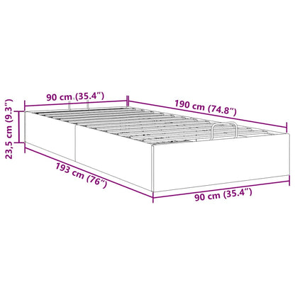 Estrutura de cama otomana sem colchão cappucino 90x190 cm