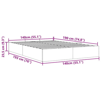 Estrutura de cama otomana sem colchão 140x190 cm preta