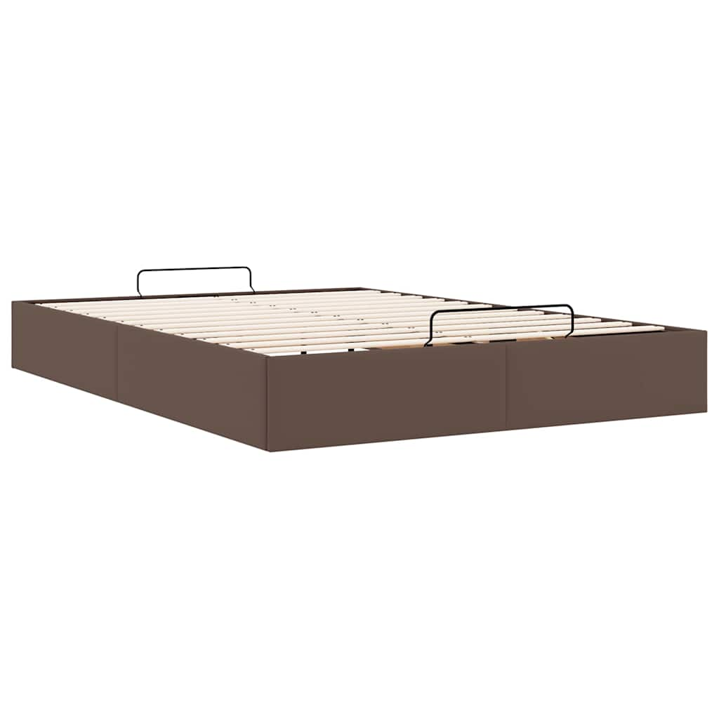 Estrutura de cama otomana sem colchão 140x190 cm castanha