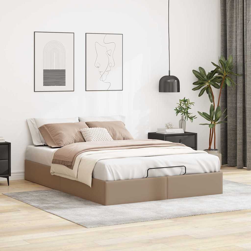 Estrutura de cama otomana sem colchão cappucino 140x190 cm