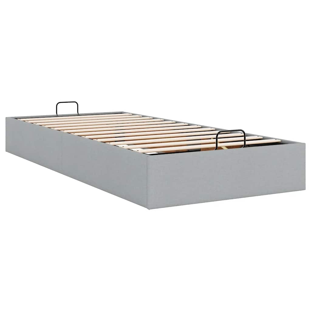 Estrutura de cama otomana sem colchão 90x190 cm cinzento claro