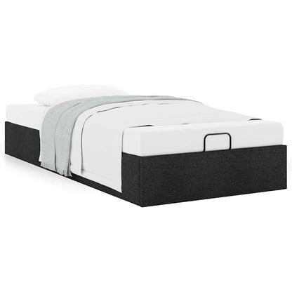 Estrutura de cama otomana sem colchão 90x190 cm tecido preto