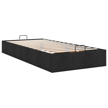 Estrutura de cama otomana sem colchão 90x190 cm tecido preto