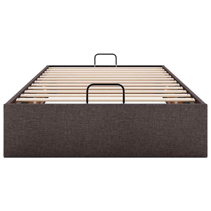 Estrutura de cama otomana sem colchão 90x200 cm castanho escuro