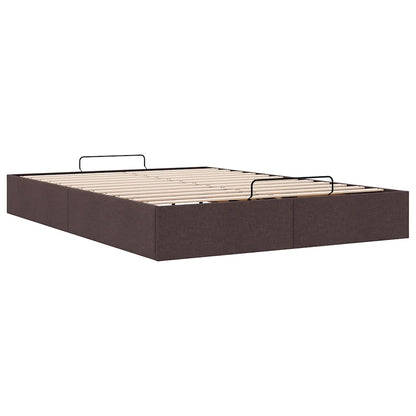 Estrutura de cama otomana sem colchão 140x190cm castanho-escuro