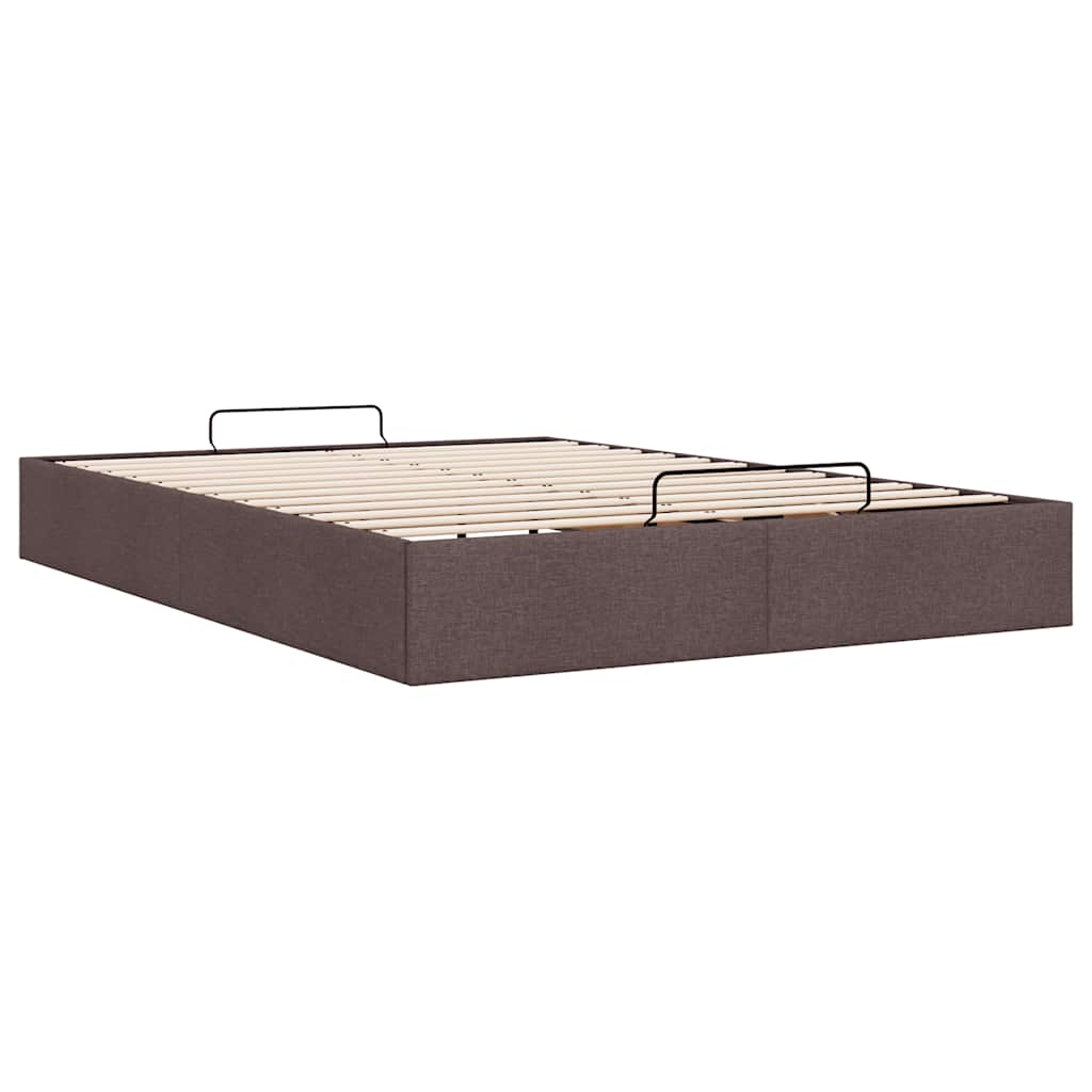 Estrutura de cama otomana sem colchão 140x190cm castanho-escuro