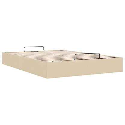 Estrutura cama otomana sem colchão 140x190 cm tecido cor creme