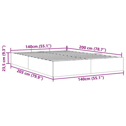 Estrutura de cama otomana sem colchão 140x200cm castanho-escuro