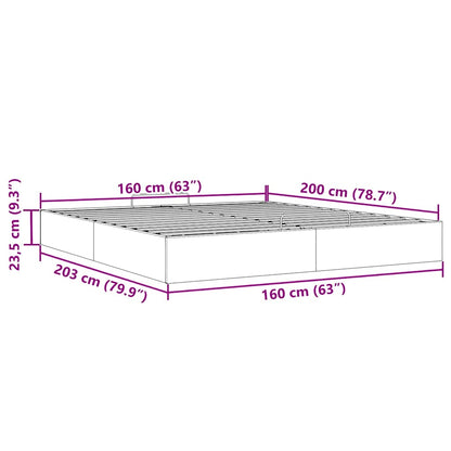 Estrutura de cama otomana sem colchão 160x200cm cinzento escuro