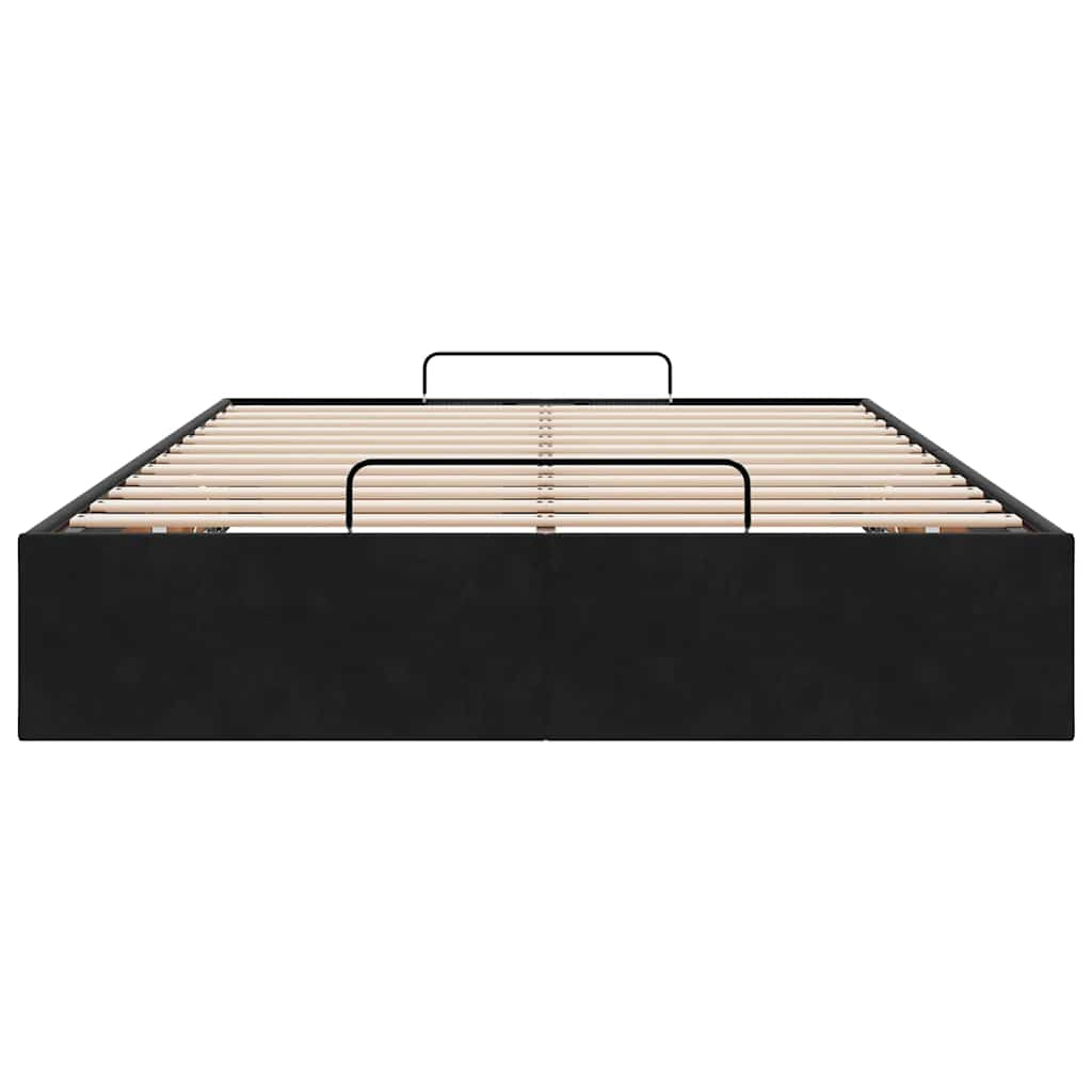 Ottoman Bed Frame Sem Colchão Preto 120x190 cm Veludo